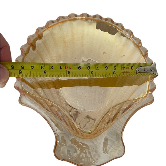 Set of 3 Vintage MARIGOLD CARNIVAL GLASS/Luster Ware Clam Shell-Shaped Dishes - Picture 3 of 4